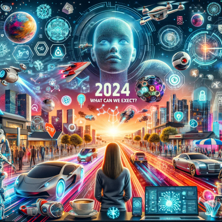 DALL·E 2024-01-08 19.42.46 - A futuristic and dynamic cover image for a newsletter titled '2024_ What Can We Expect_'